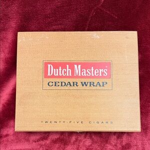 DUTCH MASTERS Cedar Wrap Wood Cigar Box Vintage Rare Find J